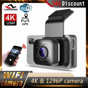 Limpiaparabrisas WiFi Coche DVR 30 pulgadas Pantalla 4K1296P Lente dual Vista trasera Dash Cam Cámara de vehículo Grabadora de video 24 horas Monitor de estacionamiento x0901