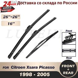 Essuie-glaces Ensemble de balais d'essuie-glace avant et arrière pour citroën Xsara Picasso 1998-2005 1999 2000 2001 pare-brise (pas de goupille latérale) 26"26" 16" Q231107