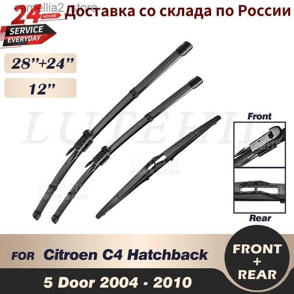 Essuie-glaces Ensemble de balais d'essuie-glace avant et arrière pour citroën C4 hayon 5 portes 2004-2010 2005 2006 MK1 pare-brise pare-brise 28