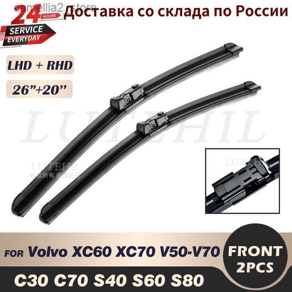 Essuie-glaces Balais d'essuie-glace avant pour Volvo XC60 XC70 V50 V60 V70 C30 C70 S40 S60 S80 pare-brise pare-brise fenêtre avant 26''20'' Q231107