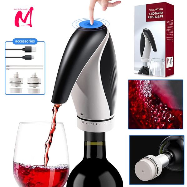 Aerator de vin carcartre à vin électrique et distributeur One Touch Wine versers ACCESSOIRES DE VIN AÉRÉE AVEC BOTPER STOPPER Préserver 231222