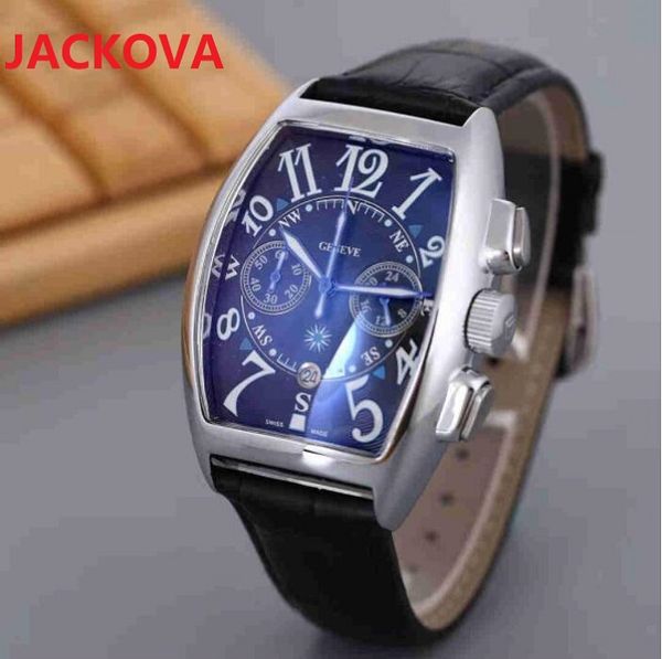 Montre-bracelet à quartz en forme de baril de vin pour hommes, cadran squelette en cuir, horloge de créateur, automatique, bracelet pour hommes, montre de luxe, montres-bracelets super lumineuses