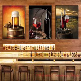 Affiches de boissons à la bière à vin Peinture Image d'impression vintage pour moderne Nordic Family Bar Cuisine Cuisine Mur Art Home Decor