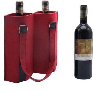 Bolsas de regalo para botellas de vino, bolsa de mano de fieltro con asa, cajas de embalaje para bodas, cumpleaños y cenas, recuerdos de festivales