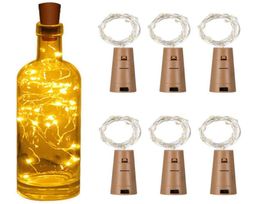 Lumière de bouteille de vin avec liège LED LUMIRES LUMIÈRES BATTERIE FAIRES GARLANDE DE POURIE DE JOURS DÉCORATION DE MARIE