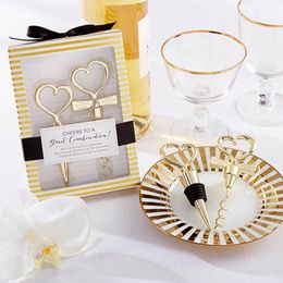Bruiloft gunsten wijnflesopener hartvormige nieuwigheid Geweldig combinatie kurkentrekker stop elegant hart sets cadeau
