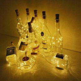 Cadena de Luces para Botellas de Vino Corcho 20 LED Luces de Corcho a Prueba de Agua con Pilas Alambre Plateado Mini Luces de Hadas Botellas de Licor DIY Fiesta Bar Navidad Vacaciones CRESTECH