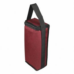 Sac isotherme à vin rouge à deux bouteilles, sac fourre-tout pour fête, sports de plein air, U45h #