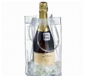 Livraison gratuite sac de glace de refroidissement de vin bouteille en PVC porte-bière sacs cadeaux sac de glace de vin 100 pièces SN1014