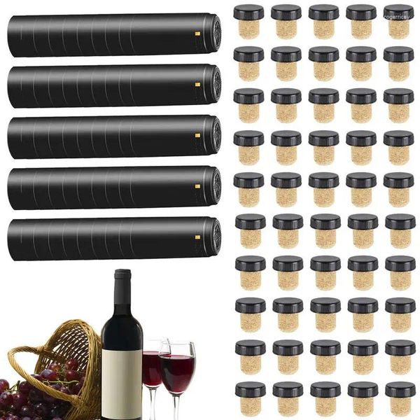 Bouchons de vin en PVC noir, Kit de scellage de croisière, bouchons thermorétractables pour bateau