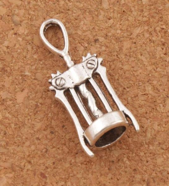 Vino Corkscrew Apeners Charms 100pcslot 273x113 mm Pendientes de plata antiguos