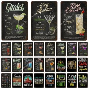 Wine Gin Alcohol Tin Sign Plaque Metal Plate Vintage Posters Wall Art Decoration for Room Bar Pub Club Man Cave Fer Peinture 20cmx30cm Woo