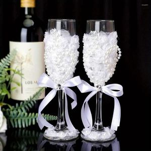 Wijnglazen 1 paar bruiloft Champagne bruid en bruidegomfluiten voor bar pub club restaurant thuisgebruik