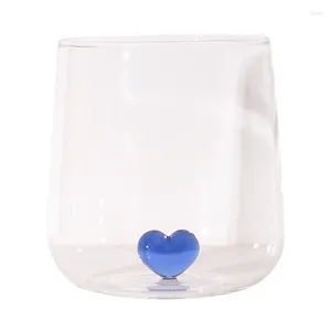 Vers de vin 1 pc créatif 3d Blue Heart Top Top Top avec un joli cadeau de verrerie pour fille