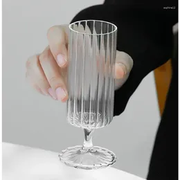 Verres à vin 1 pièce Vintage verre nervuré gobelet nordique flûtes à Champagne blanc renifleur tasse verrerie pour les événements de mariage