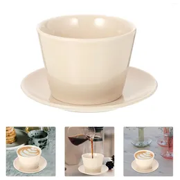 Copas de vino 1 Juego Taza de café de cerámica Taza de té de porcelana Leche Latte Cappuccino con platillo