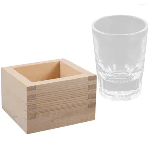 Verres à vin 1 ensemble de tasses à saké, tasse à Saki en verre japonais avec boîte en bois, thé traditionnel pour la maison