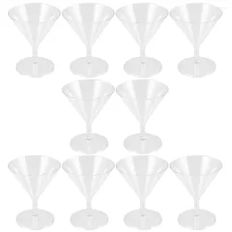 Verres à vin 10 pièces tasse à eau gobelet en plastique verre à Cocktail Martini rouge fête Abs Champagne boire gobelets jetables