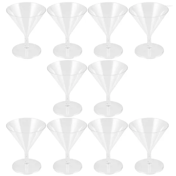 Verres à vin 10 pièces tasse à eau gobelet en plastique verre à Cocktail Martini rouge fête Abs Champagne boire gobelets jetables