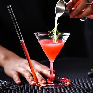 Wijnglazen 110 ml Creative Fun Spiral Cocktail Glass Red Valentijnsdag Gift Halloween Vampire Cup Lange staart