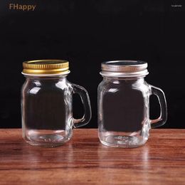 Copas de vino 120 ml Mini Mason Jar S Vidrio de cristal transparente con asas Bar Club Party Vodka Spirits Whisky Regalos