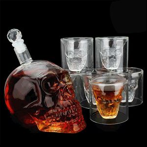 Wijnglazen 125-1000 ML High-end Creatieve Schedel Glas Whisky Vodka Kristallen Fles Geesten Cups Transparant Drinken bar Thuis 230225