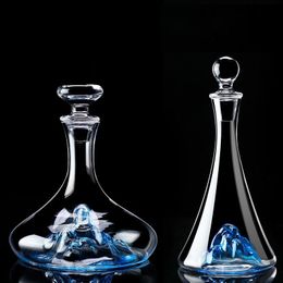 Verres à vin 1300 ml Soufflé à la main Iceberg Decanter Creative Luxe Sans plomb Cristal Rouge Whisky Brandy Vodka Bouteille Cadeaux 230724