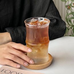 Wijnglazen 14oz Bamboo Joint Vormige glazen kopjes drinken Clear Leuke watertuimelaars keuken bierglas voor ijskoffiecocktail
