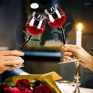 Wijnglazen 150/280 ml romantische roosvormige glazen cocktail rode sap champagne beker voor bar bruiloft decoratie