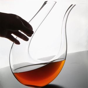 Wijn Glazen 1500 ml U-vormige Hoorn Brandewijn Champagne Decanter Fles Handgemaakte Kristal Rode Familie Bar Jug Schenker Beluchter