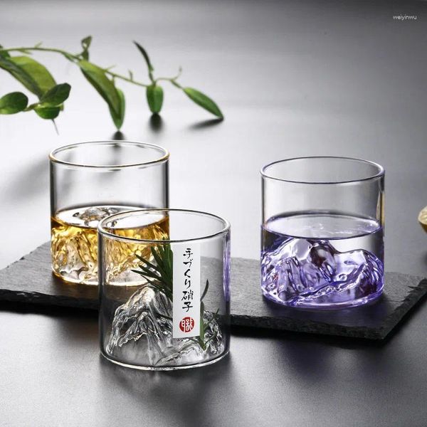 Verres à vin 150 ml / 300 ml petits verre transparent tasse de café montagne whisky whisky thermor résistant au thé de bois de bois de lait de lait