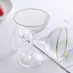 Wijnglazen 155 ml Luxury Crystal Coupe Champagne Cocktail Cup Glass Dessert Ice Cream met Gold Rim Bar Cups