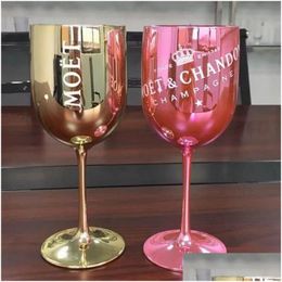 Verres à vin 16 oz 4 couleurs tasse en plastique rouge galvanoplastie gobelet extérieur caméra famille rassemblement jus verre de champagne livraison directe ho Dhrzv