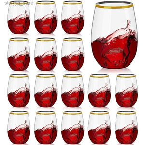 Verres à vin Verres à vin sans pied en plastique de 16 oz jetables, robustes, incassables, verres à vin en plastique transparent, recyclables, incassables et réutilisables Q231115