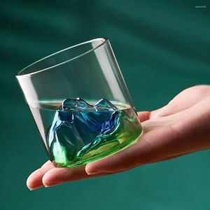 Copas de vino 170 ml Diseño de montaña japonesa Copa de borosilicato alto Pyrex Whisky Glass Fiest Bottle