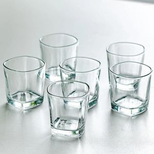 Verres à vin 180/220Ml 4 pièces tasses en verre à boire petit rond carré lait whisky pour eau café jus boisson tasse