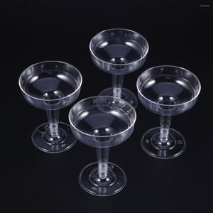 Verres à vin 18 pièces en plastique Champagne coupes à Cocktail jetables parfaits pour la fête de mariage année de noël Transparent