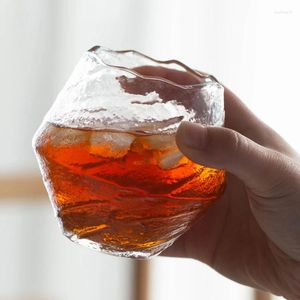 Verres à vin 1pc japonais fait à la main à la main à la main à la main à la chaleur à chaleur tasse tasse de tasse de whisky whisky cristal home drinkware bouteille tasse