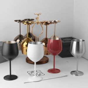 Wijnglazen 1 st Roestvrij Staal Glas Champagne Whisky Creatieve Metalen Beker Rood Vat Type Valbestendig 231130