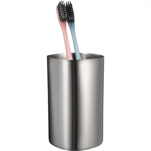 Verres à vin 1 pièce, tasse à eau en acier inoxydable, brosse à dents en métal, tasse Simple couleur argent, gobelet pour hommes femmes étudiants