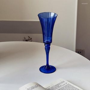 Wijnglazen 1 stks Blue Transparant Crystal Luxe Huishouden Goblet Party Champagne Glass Red Romantic Wedding Cup Gift