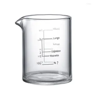 Verres à vin 1pcs tasses à café avec bec de mesurer les tasses de verre de lait transparent borosilicate gradué