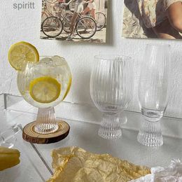 Verres à vin 1 pièces créatif rond tambour rayure verre à vin Transparent Champagne Cocktail verre gobelet maison bureau lait jus tasse à café cadeaux YQ240105