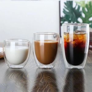 Wijnglazen 1 stks Hittebestendig Dubbelwandig Glazen Beker Bier Espresso Koffie Set Handgemaakte Mok Thee Whisky Kopjes Drinkware