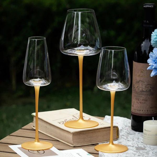 Casas de vino 2 PC GOLDO COMBLET Europeo Glassware Glass Glass Burdeos Burdeaux Sherry Cup al por mayor