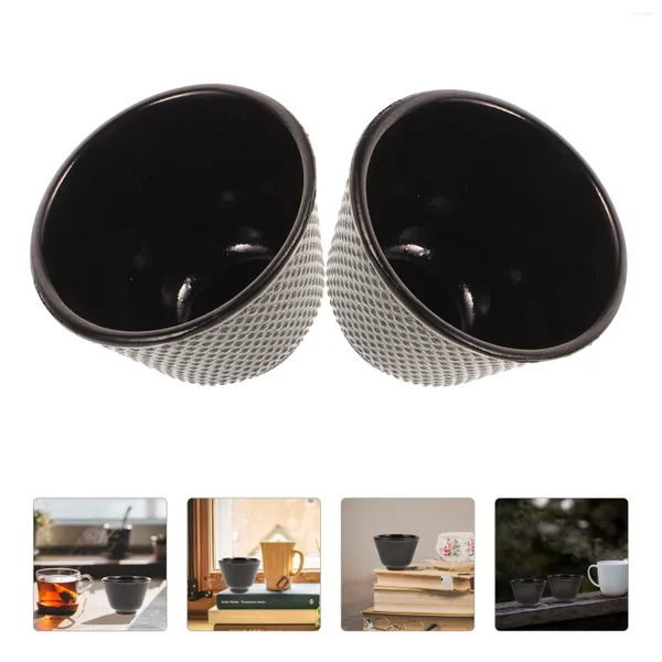 Verres à vin, tasse à thé en fonte, service à thé délicat, rétro, tasse à café transparente, tasses à expresso de style japonais, 2 pièces