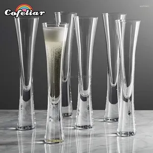 Vers à vin 2 pcs Champagne flûtes de paillettes Cleulles Bubble Tulip Cocktail pour Bar Party Gift Robe de mariée