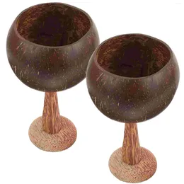 Verres à vin 2 pièces tasse de noix de coco décor médiéval récipient verre à jus Vintage gobelet d'eau coquille Banquet