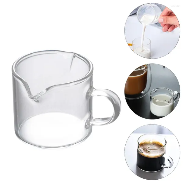 Copas de vino 2 piezas Taza de leche de doble boca Mini máquina de café expreso Hornear Café Salsa de soja Taza de doble boca Tazas de vidrio para niños Tazas de oficina