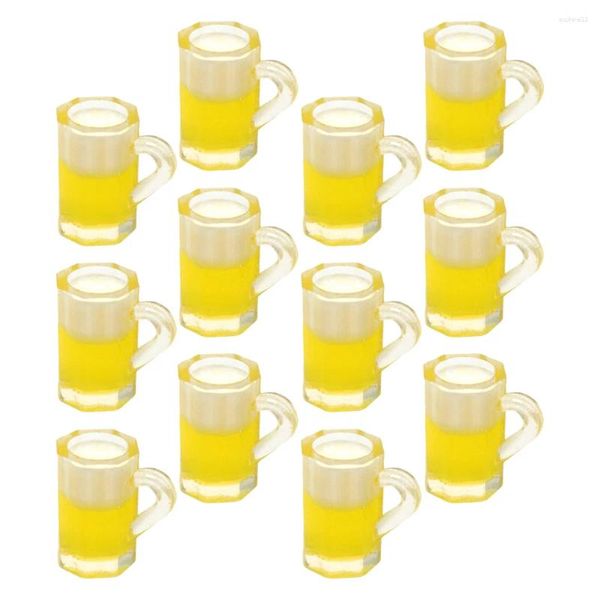Copas de vino 20 piezas Mini simulación taza de cerveza decoración del hogar accesorios de gafas miniatura de resina S